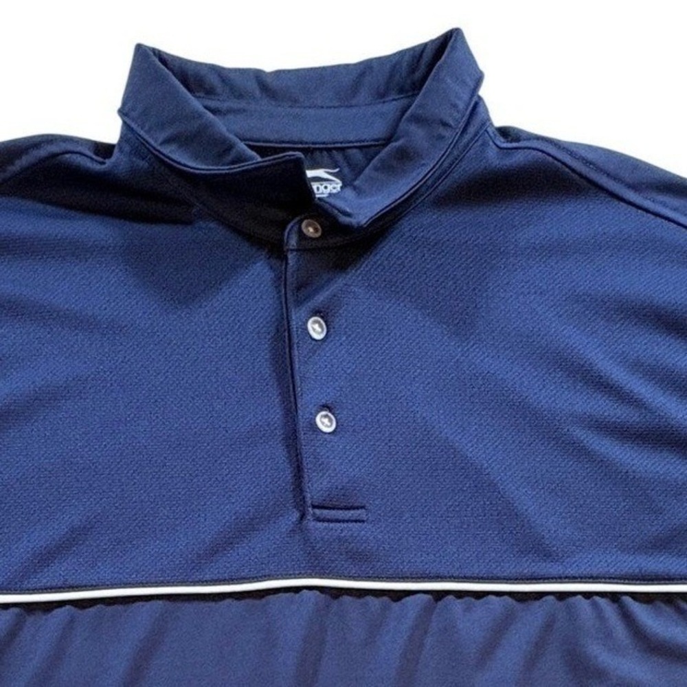 Slazenger Golf Polo Shirt Mens XXL Navy Blue Performance Short Sleeve Activewear